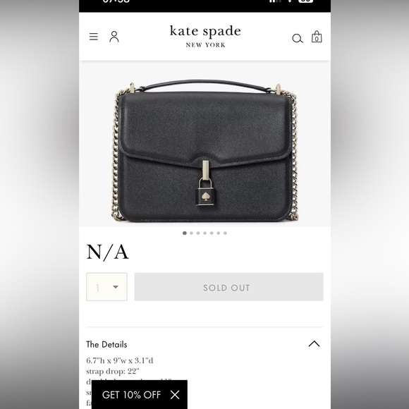 KATE SPADE LOCKET LARGE FLAP SHOULDER BAG W/DUSTBAG BLACK PXR00419 NWT $378 - Picture 8 of 13